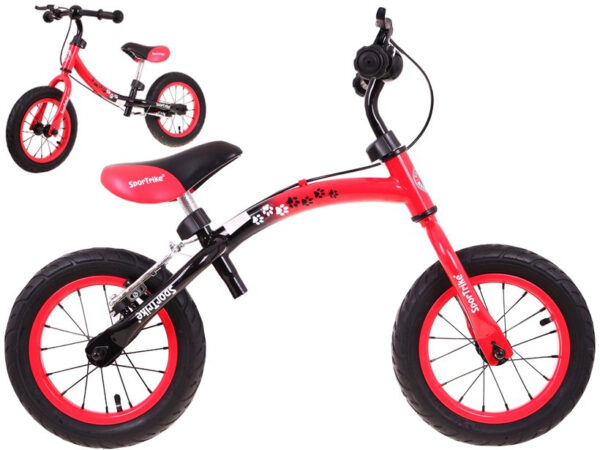 Tricikl bez pedala za djecu Boomerang SporTrike Crveni - Učenje vožnje + Podesiva konstrukcija rama