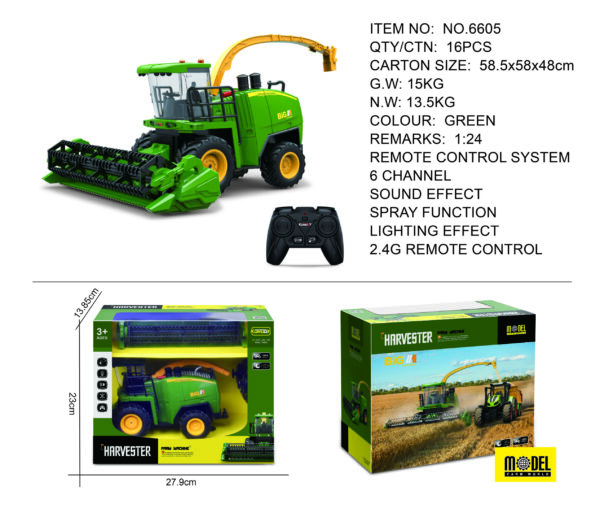 Zeleni daljinski upravljani kombajn