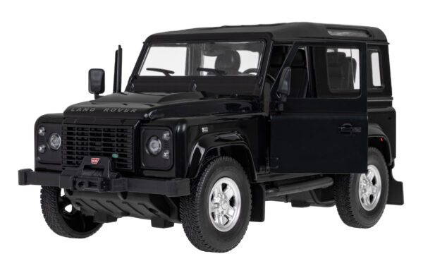 Land Rover Defender crni RASTAR model 1:14 s daljinskim upravljanjem + Pilot 2,4 GHz + Ručno otvarajuća vrata