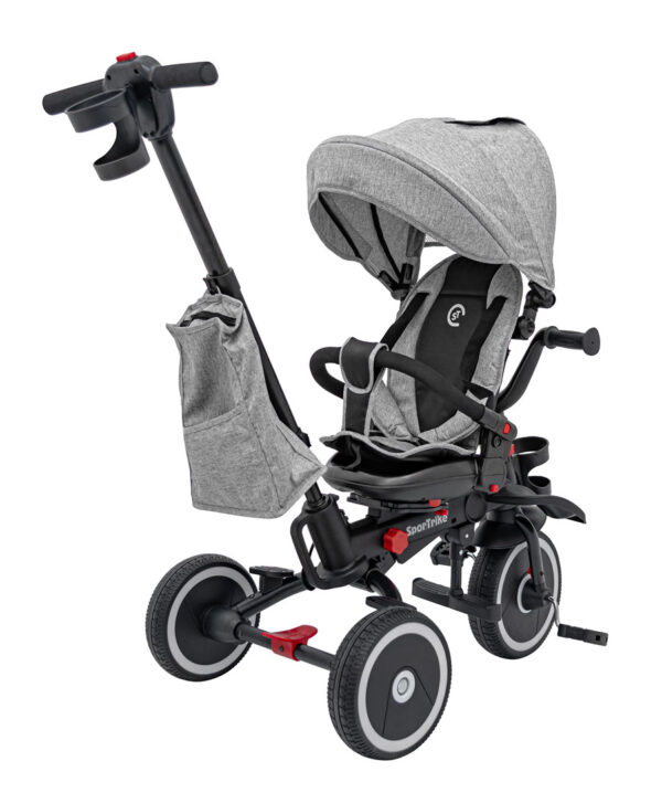 Trokotač RIDER s tri kotača, siva boja, SPORTRIKE.