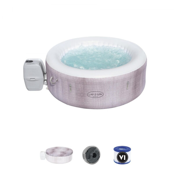 Cancun Lay-Z-Spa AirJet vrtni jacuzzi BESTWAY za 4 osobe + pumpa za filtriranje + poklopac
