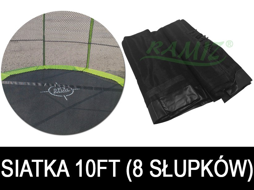 Mreža zaštitne ograde za trampolin 10FT - 8 stupova crna 1 Mreža zaštitne ograde za trampolin 10FT - 8 stupova crna