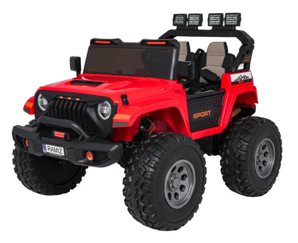 Ekstremno sportsko 4x4 vozilo promjenjive veličine, crveno