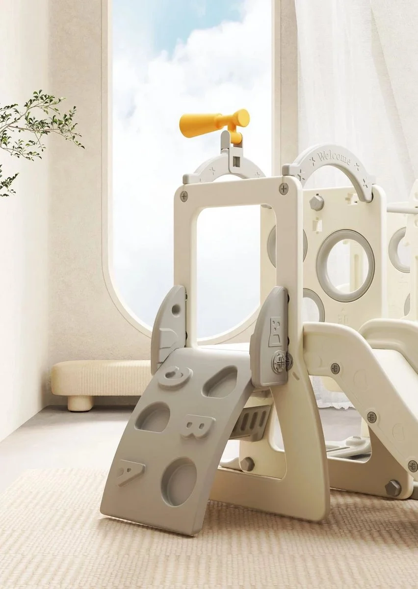 Kinderplay Explorer set za igru 4 u 1 za djecu od 1 do 5 godina, uključuje tobogan, ljuljačku, zid za penjanje i promatračnicu, bijele boje 3 Kinderplay Explorer set za igru 4 u 1 za djecu od 1 do 5 godina, uključuje tobogan, ljuljačku, zid za penjanje i promatračnicu, bijele boje - Slika 3