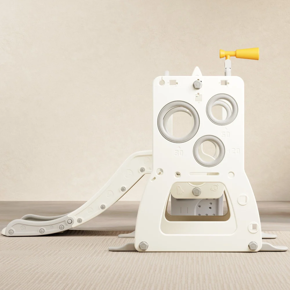 Kinderplay Explorer set za igru 4 u 1 za djecu od 1 do 5 godina, uključuje tobogan, ljuljačku, zid za penjanje i promatračnicu, bijele boje 4 Kinderplay Explorer set za igru 4 u 1 za djecu od 1 do 5 godina, uključuje tobogan, ljuljačku, zid za penjanje i promatračnicu, bijele boje - Slika 4