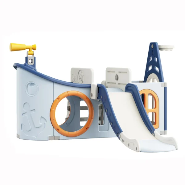 Naslovnica 51 Gusarska kućica, dječji set za igru od 3 do 6 godina, tobogan, košarkaški koš, razni dodaci