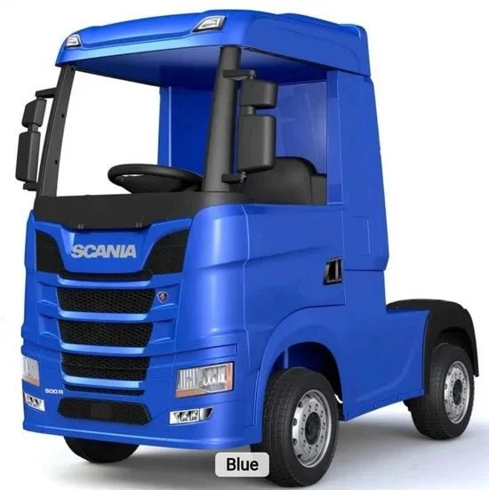 Električni kamion za djecu s licencom, SCANIA R-SERIES, 4x4, 180W, 12V 14Ah, premium oprema, plava