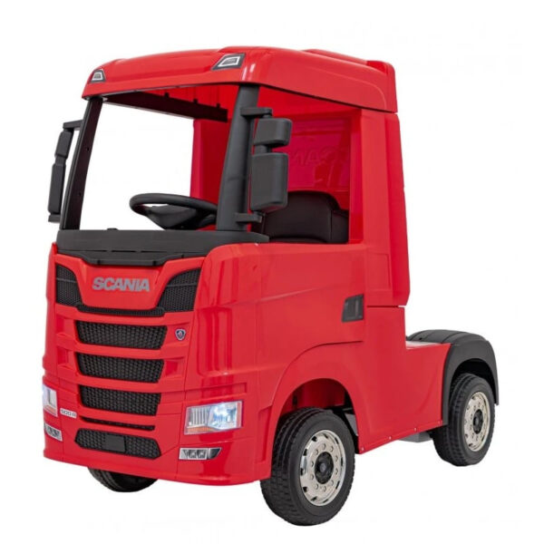 Električni kamion za djecu s licencom, SCANIA R-SERIES, 4x4, 180W, 12V 14Ah, premium oprema, crvena