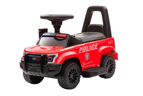 Naslovnica 48 Dječji policijski automobil, 30W 6V, s megafonom i glazbenim playerom, crveni