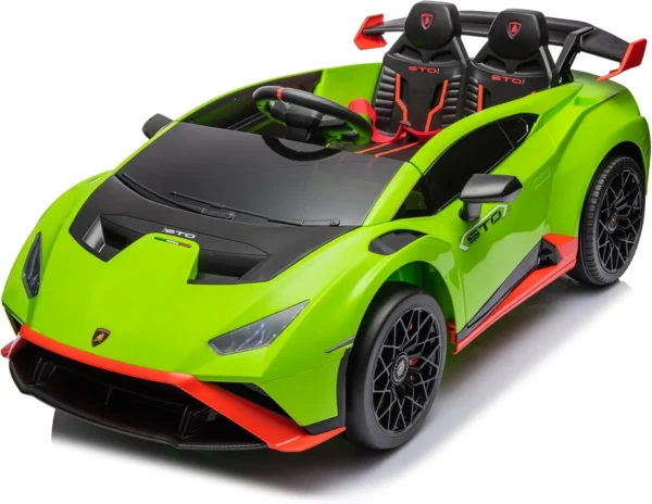 Lamborghini Huracan STO električni automobil za djecu, 12 V, 220 W, Drift način rada, premium značajke, zeleni