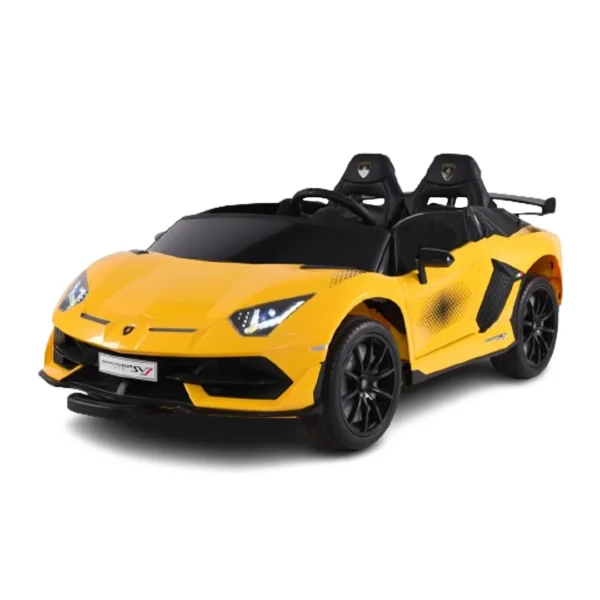 Dječji automobil s licencom Lamborghini Aventador Xago, 2 sjedala, 12V, 90W, Deluxe, žuti