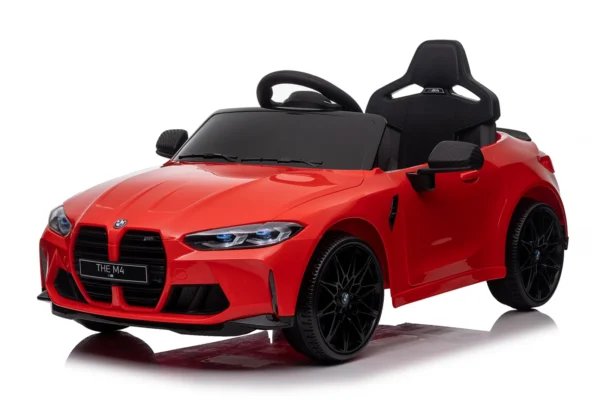 Električni dječji automobil s licencom, BMW M4, 90W, baterija 12V, EVA kotači, premium, crveni