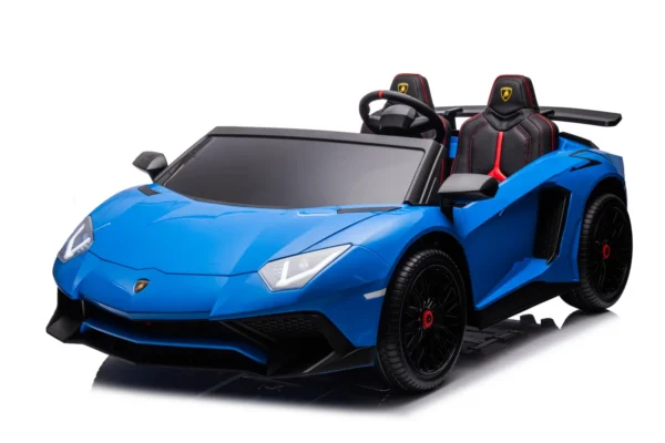 Električni dječji automobil s licencom, Lamborghini Aventador SV 300W, 3-15 godina, 24V, premium, plavi