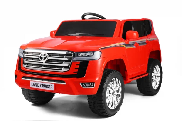 Električni dječji automobil Toyota Land Cruiser s licencom, 2 sjedala, 140W, 12V, PREMIUM, crveni