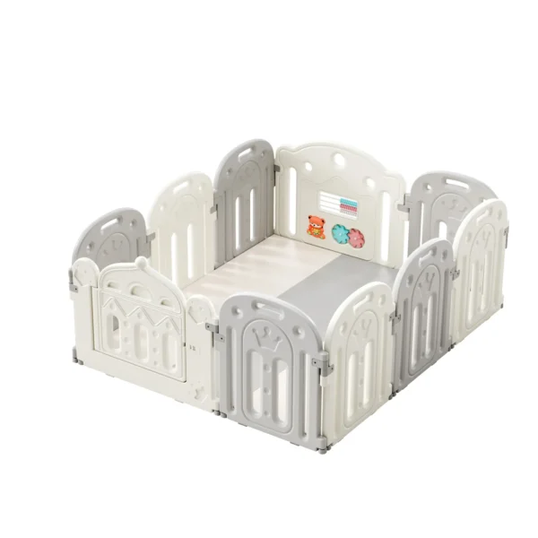 Dječje igralište, tip ogradice za igru, sigurnosna vrata, pribor za igru, sklopivo, HDPE, sivo