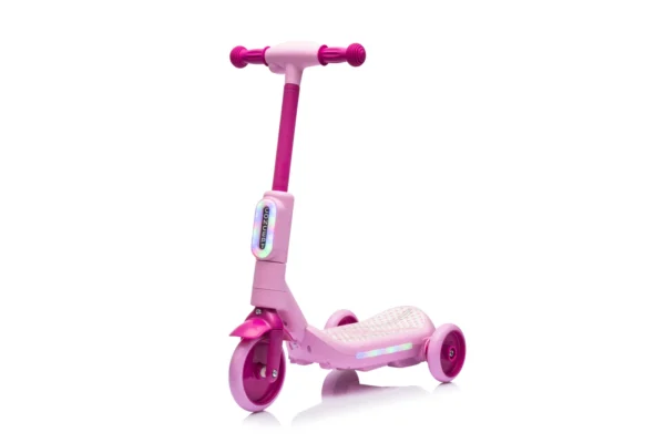 Električni skuter sa svjetlima za djecu, 3 kotača, stabilan, Aquamist, 30W, 6V 4.5Ah, roza